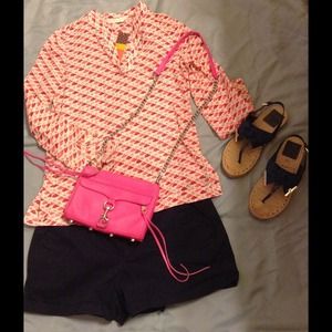 ❌SOLD❌Tory Burch Pink Flamingo Shirt (Authentic)