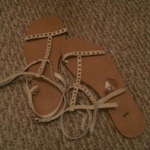 White gladiator sandals