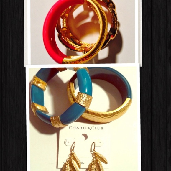 Charter Club Cuff and Earrings Set
