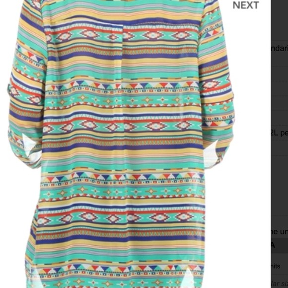 SALE!! NWT High-Low 3/4 Gold Detail Sleeve S M L - Picture 3 of 4