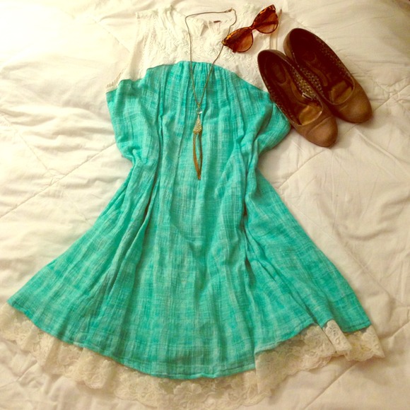 Free People Embroidered and Lace Dress