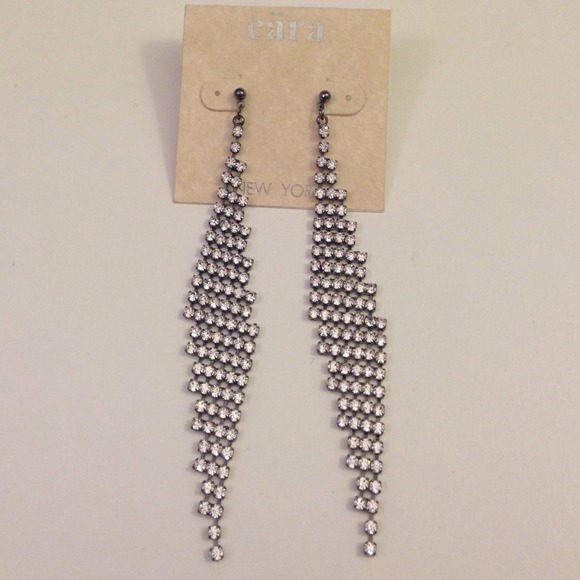Cara Couture silver drop earrings