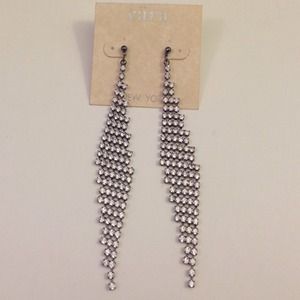 Cara Couture silver drop earrings
