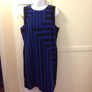 Royal blue and black dress