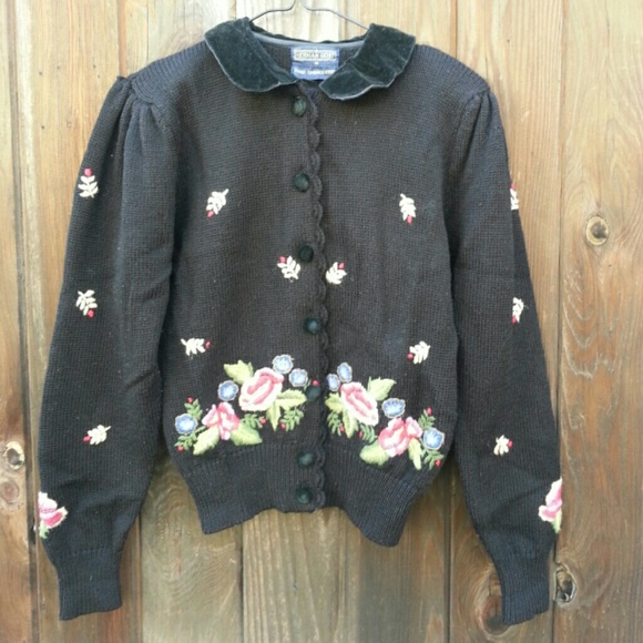 Vintage Herman Geist Embroidered Cardigan