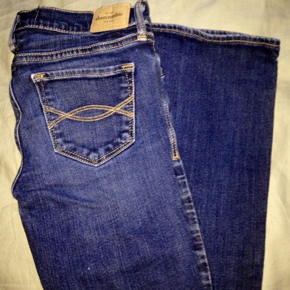 Abercombie boot cut dark blue jeans
