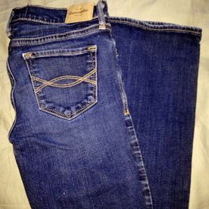 Abercombie boot cut dark blue jeans