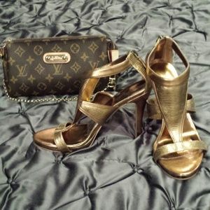 Metallic Gold Heels