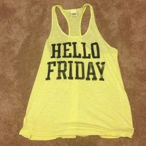 Hello Friday Racerback tank!
