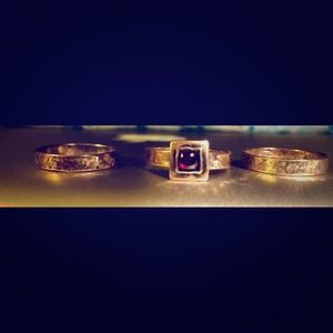 Ruby sterling silver ring, stackable.