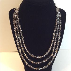 Triple-Strand Grey Swarovski Necklace