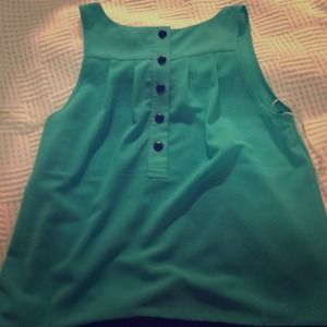 Teal/Aqua cute back buttoned top