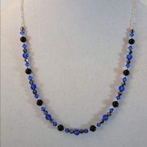 Black and Blue Swarovski Necklace