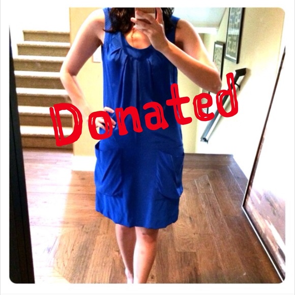 Kenneth Cole Cobalt Blue Silky Sheath Dress XS