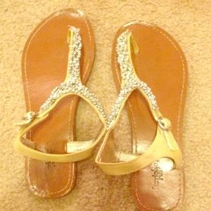 Charlotte Russe gold and diamond sandals. Size 8.