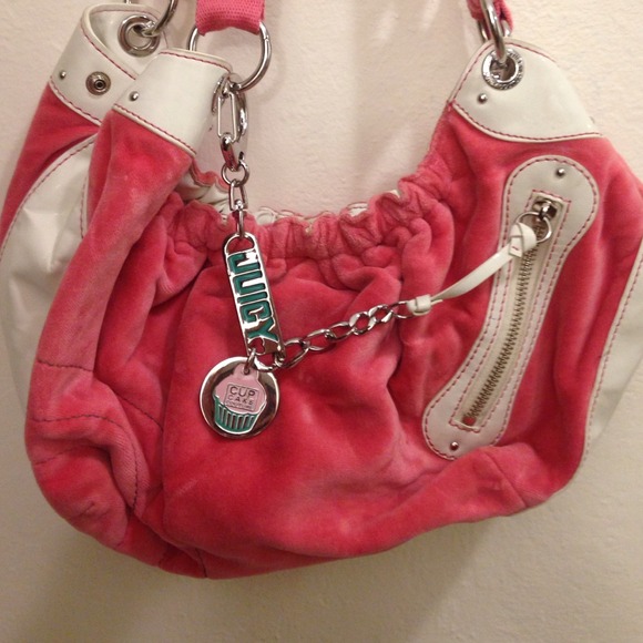 Juicy couture pink velour handbag