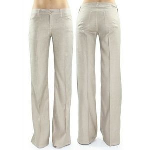 Anthropologie Level 99 Wide Leg Linen Pants- Ivory