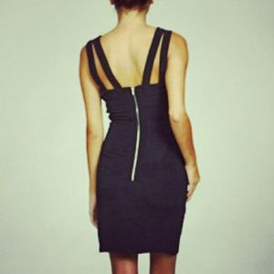 Little black dress with cut out straps