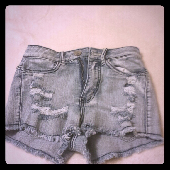 High waisted denim shorts