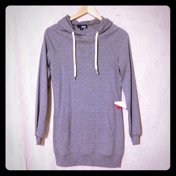 Asos heather grey hoodie dress NEW NWT from London