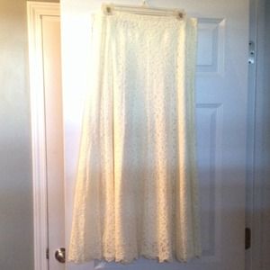 Convertible cream long skirt/strapless dress