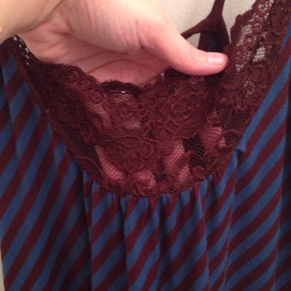 🚫SOLD BUNDLE🚫Brown & Teal Stripes Top 🌸 - Picture 3 of 4