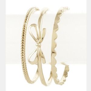 Bow bangle bracelet set