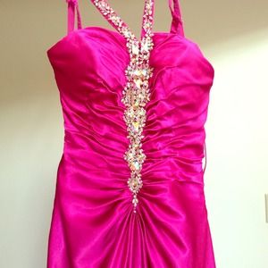 Floor Length Pink Prom Dress