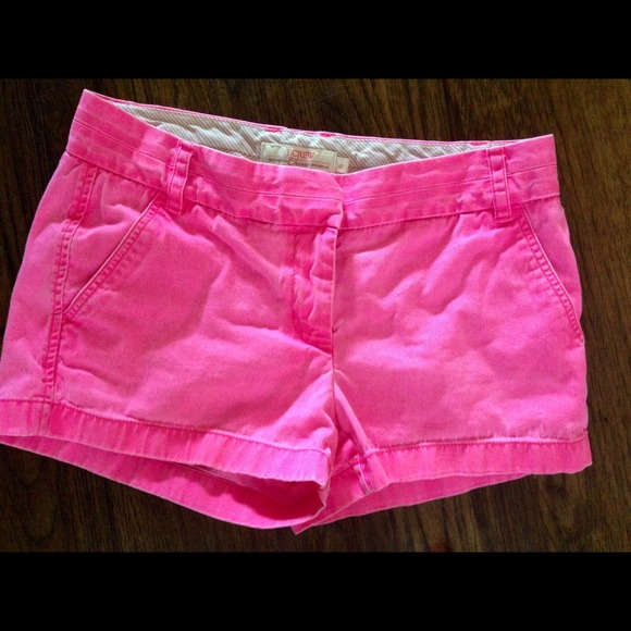 Bright pink jcrew chino 3-inch shorts size 6