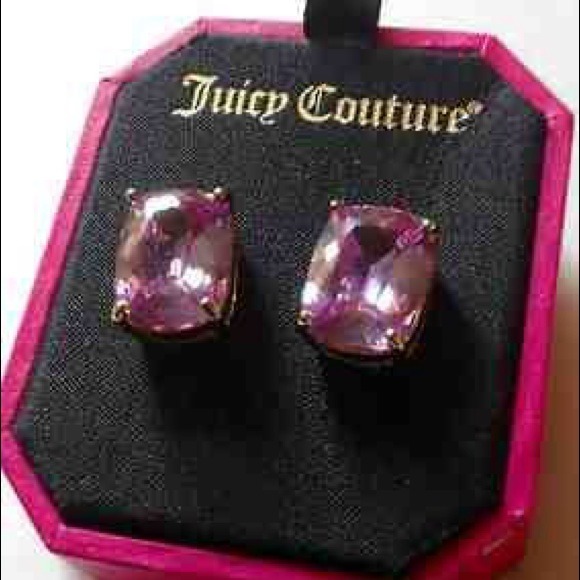 Juicy Couture CZ Lavender Emerald Cut Studs