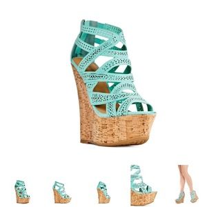 Mint Wedge Sandals