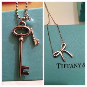 Tiffany & Co. Key necklace and bow necklace