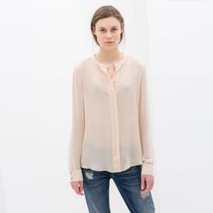 ZARA - Blouse - Blush Color with Rose Gold Buttons
