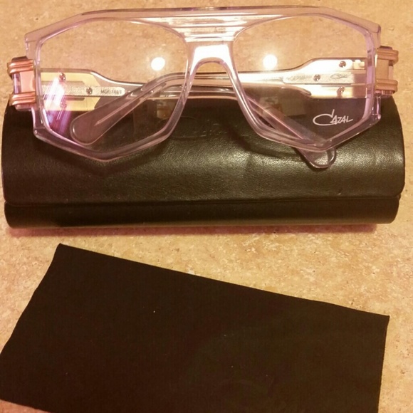 AUTHENTIC Clear/ Gold Cazal glasses with case