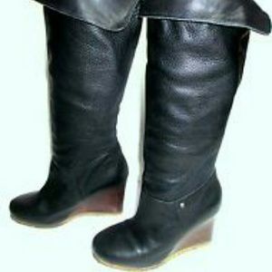 Authentic UGG Black Leather Boots