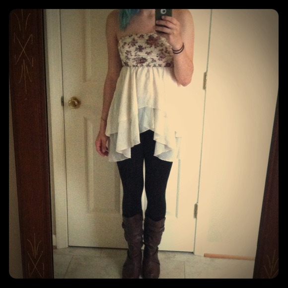 Love culture strappless floral top