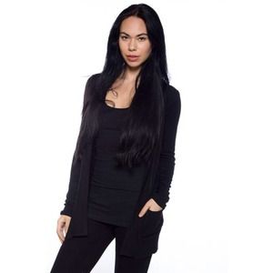 Black draped front cardigan