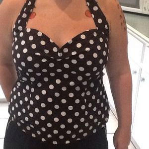 Rockabilly Polka dot halter top