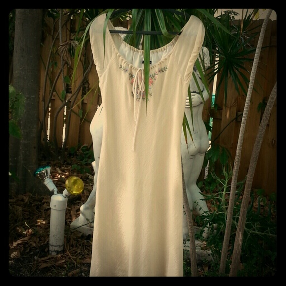 Tessuto 100% cotton cream dress