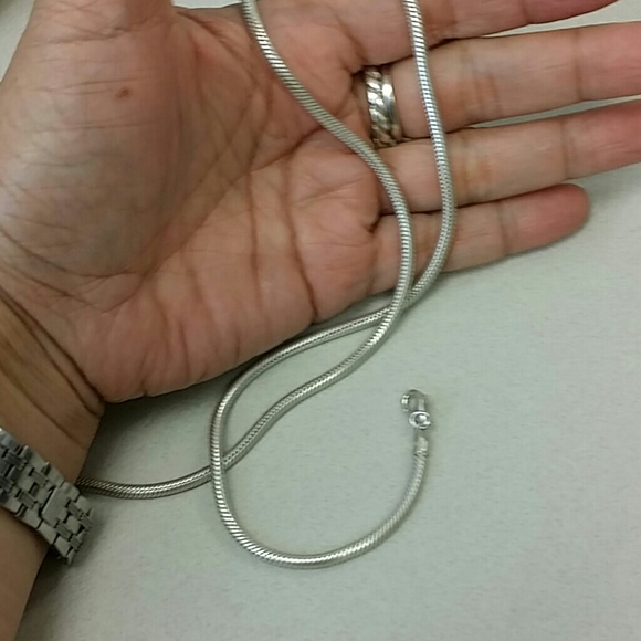 Sold. Sterling silver snake chain necklace. Solid. - Picture 3 of 4