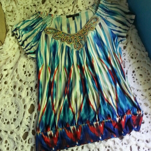 Colorful beaded top