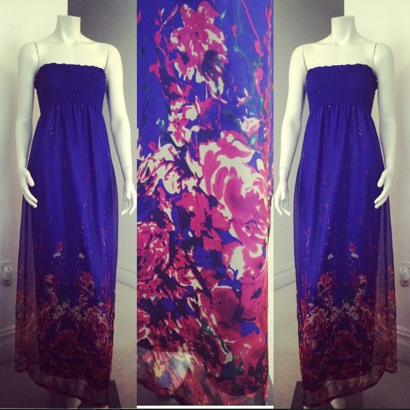 ❌SOLD❌Forever 21 Rose Print Maxi Dress