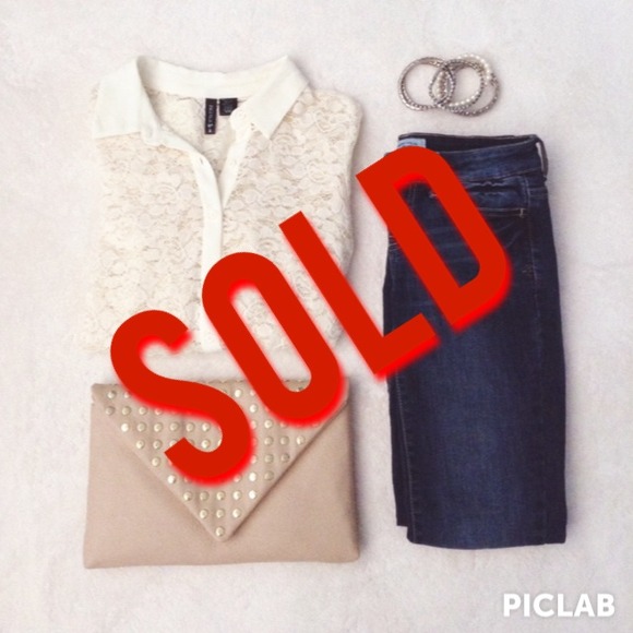 SOLD Lace button up blouses set