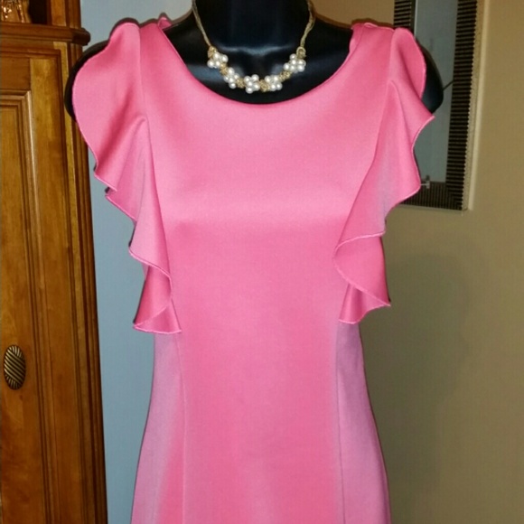 Sold. Final price. Peachy/Pink Ruffle Dress - Picture 2 of 4