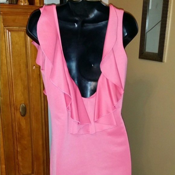 Sold. Final price. Peachy/Pink Ruffle Dress - Picture 3 of 4