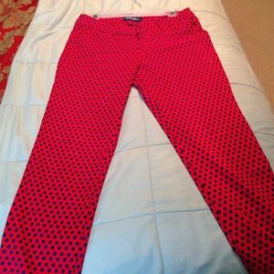 Old Navy red with navy blue polka dots