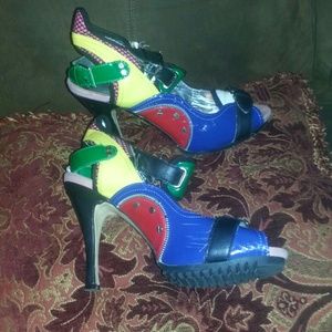 charcoal strappy heels