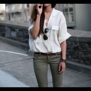 Bullhead Skinniest Army Green High Waisted Jeans