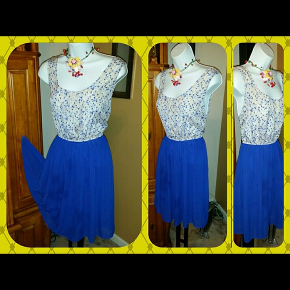 Dresses & Skirts - SOLD Final Price. Cobalt Blue Floral Dress