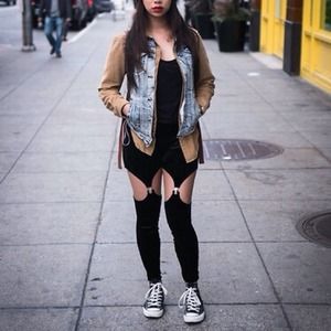 NWT Forever 21 Velvet Garter Leggings